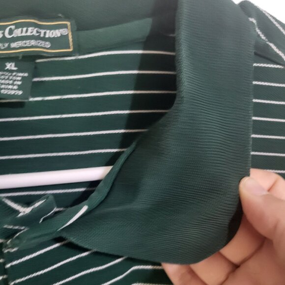 MASTERS COLLECTION Men's XL Pima Cotton Striped Polo Shirt Golf Green Augusta - Picture 7 of 9
